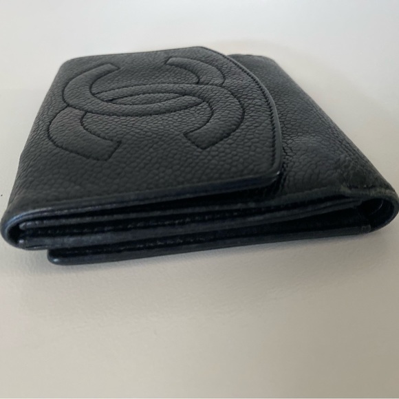 Vintage Chanel CC Wallet Black Caviar Leather​ - Picture 2 of 10